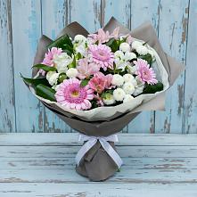 Букет цветов из:  Герберы, Альстромерии и Хризантемы #REPLACE_PRED# Новой Майне
