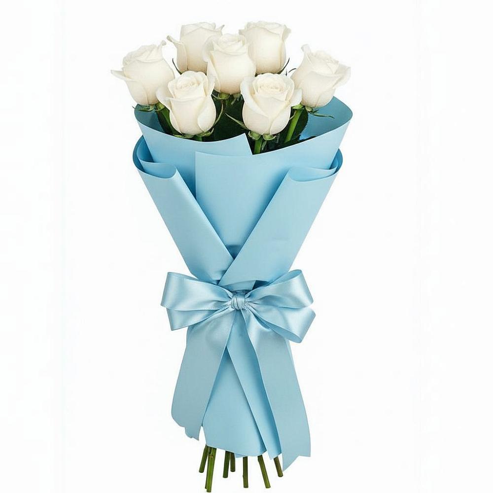 Букет 7 белых роз Проуд в Новой Майне