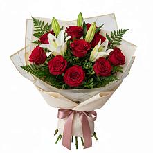 Букет цветов из:  Лилии и Розы в Новой Майне