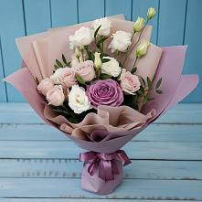 Букет цветов из:  Розы и Лизиантусы в Новой Майне
