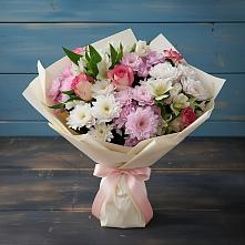 Букет цветов из:  Хризантемы, Альстромерии и Розы в Новой Майне