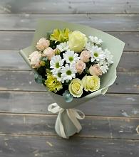 Букет цветов из:  Альстромерии, Розы и Хризантемы #REPLACE_PRED# Новой Майне