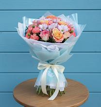 Букет цветов из:  Хризантемы и Розы в Новой Майне