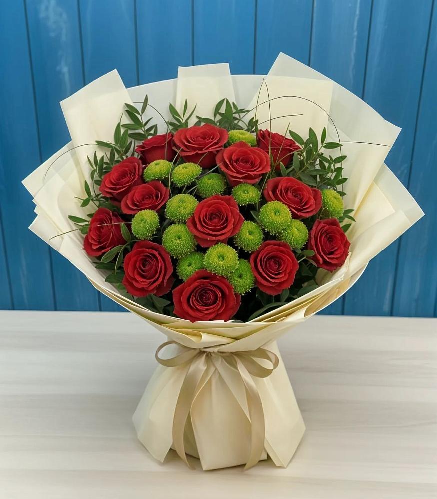 Букет цветов из: Розы и Хризантемы в Новой Майне